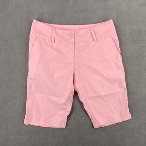 Adidas Climalite Chino Shorts Women's 6 Light Pink Regular Mid Rise Button‎ Fly